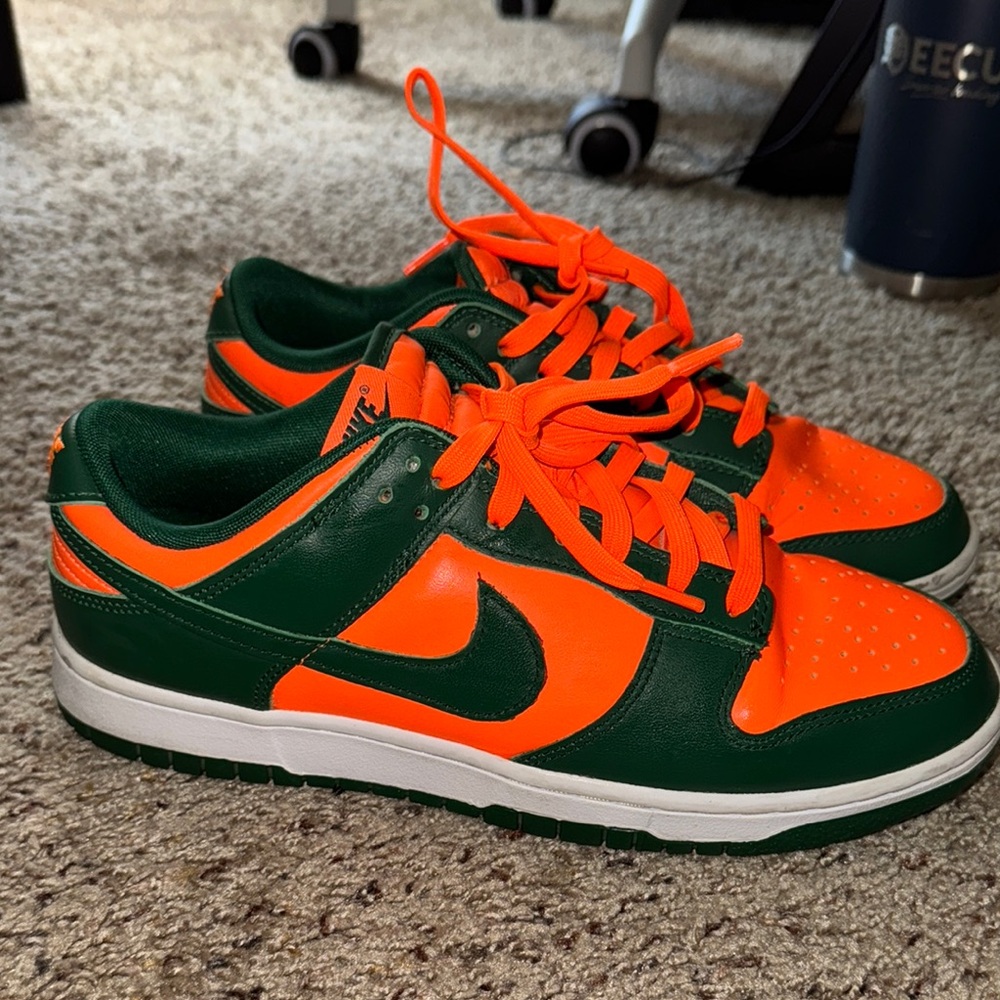 Nike men dunk low retro Green and Orange Sneakers